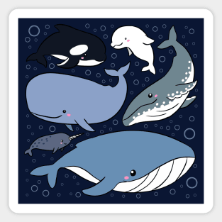 Cute Whales illustration Sticker